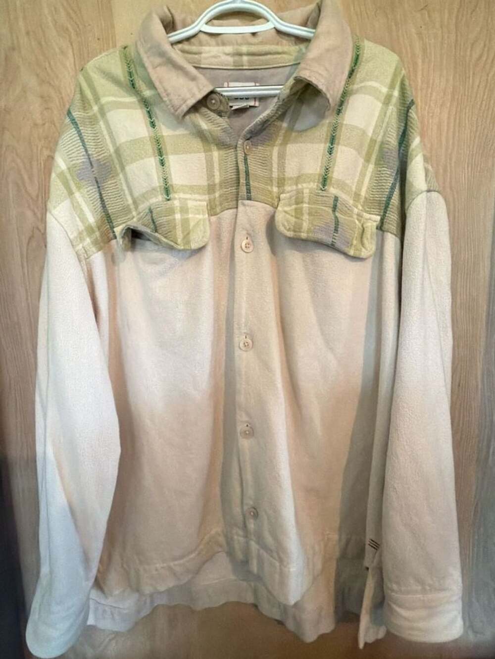 BDG Robbie Crafted Western Overshirt Size XL-TG Green Beige